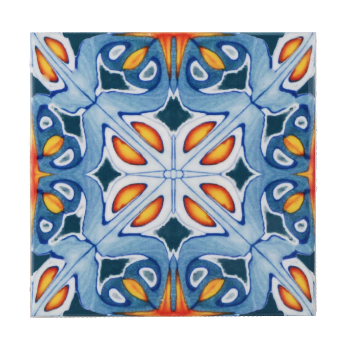 SALE : Set of 11 x 15.2cm tiles - Alhambra Flower Centre