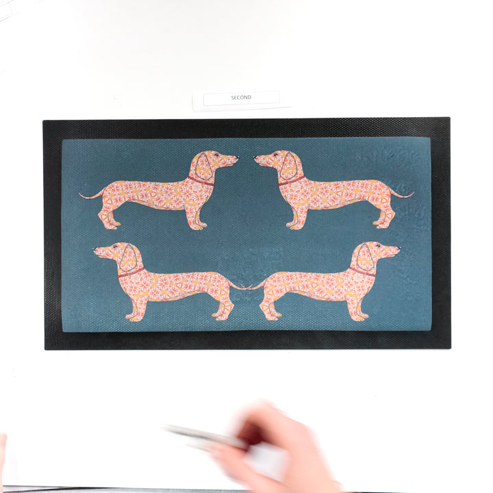 SALE Second - Dachshunds - Pet Food Placemat