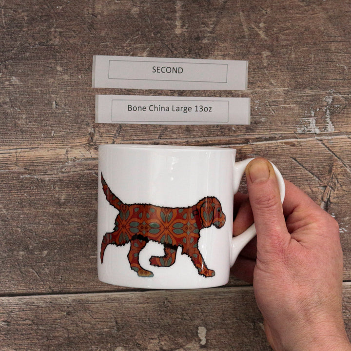 SALE SECOND - Red-Brown Labradoodle Bone China Mug