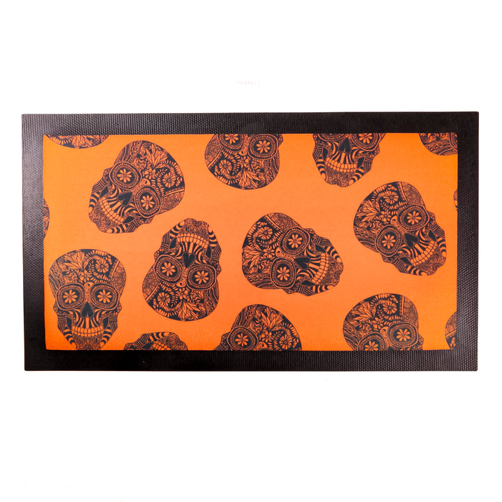SALE Orange Skull Pet Food Placemat