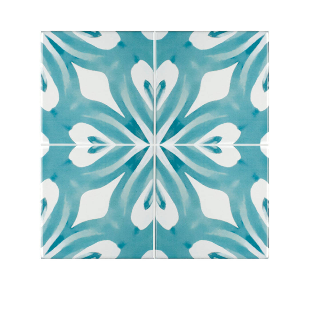 Aqua Watercolour Tiles -  FIRED INK Version