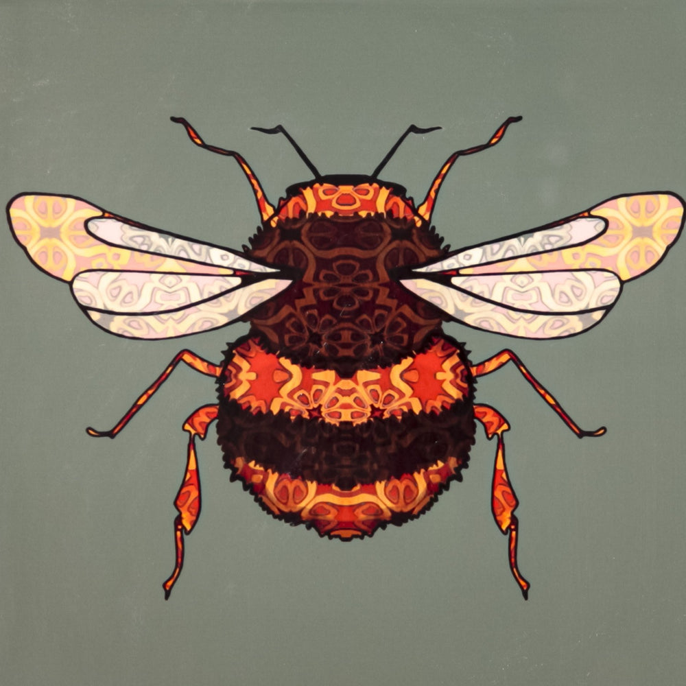 Bumble Bee tiles - dark sage