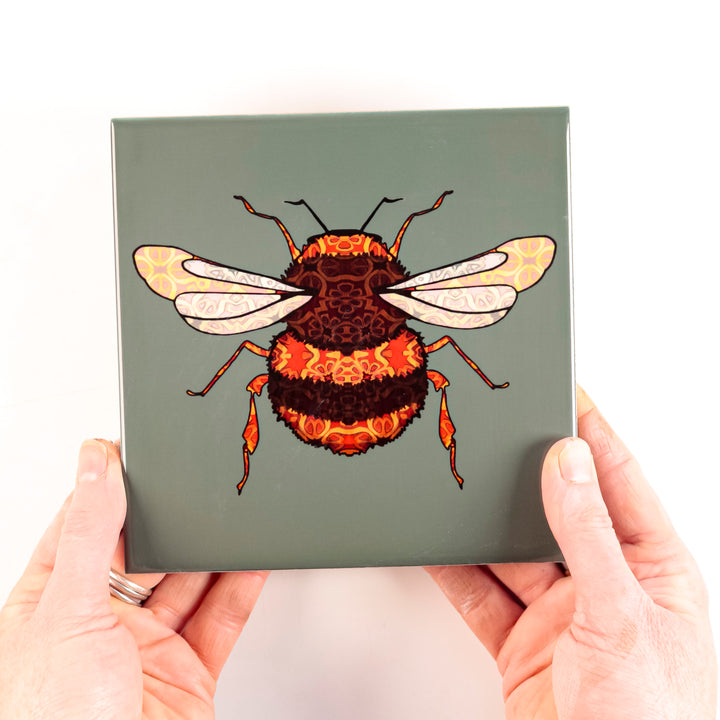 Bumble Bee tiles - dark sage