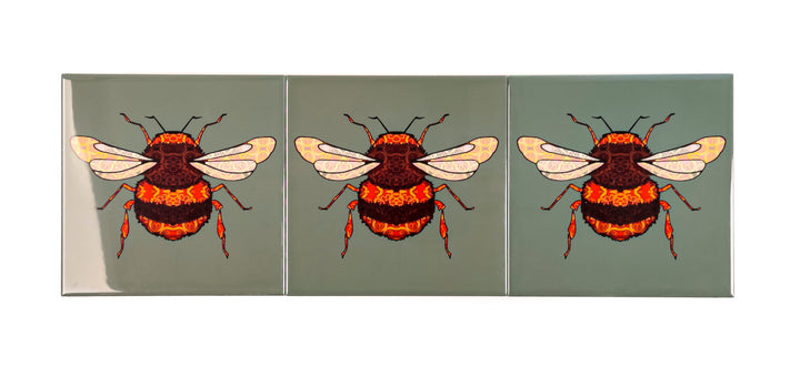 Bumble Bee tiles - dark sage