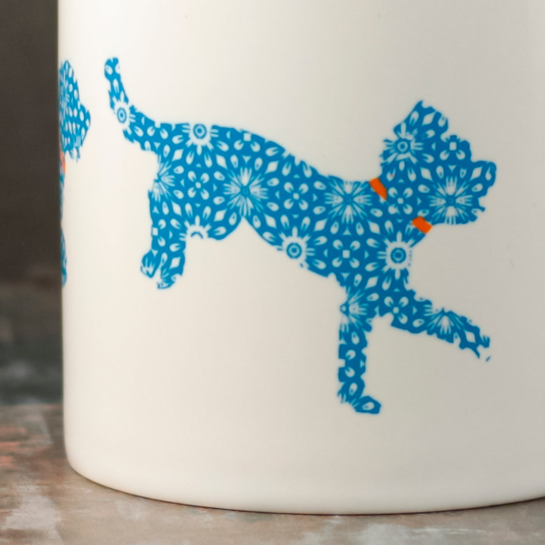 Cockapoo mug - blue /orange