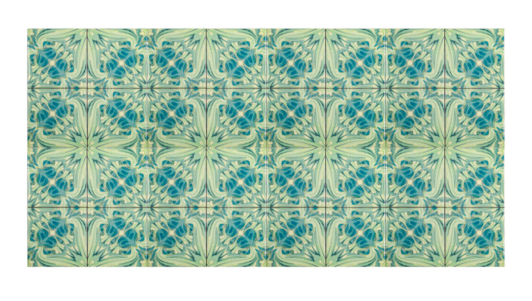 Arts and Crafts Tiles - Blue Green Vintage