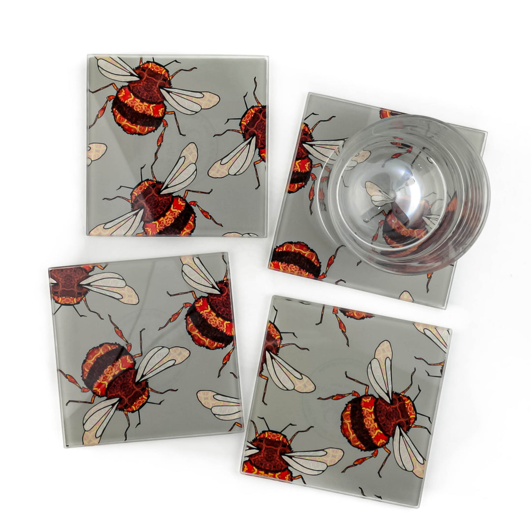 Wandering Bumble Bee Coaster Set