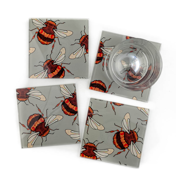 Wandering Bumble Bee Coaster Set