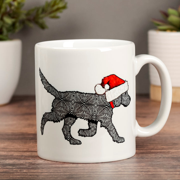 Christmas Labradoodle mug - black and red
