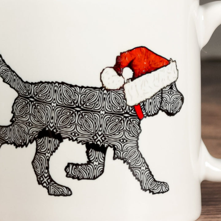 Christmas Labradoodle mug - black and red