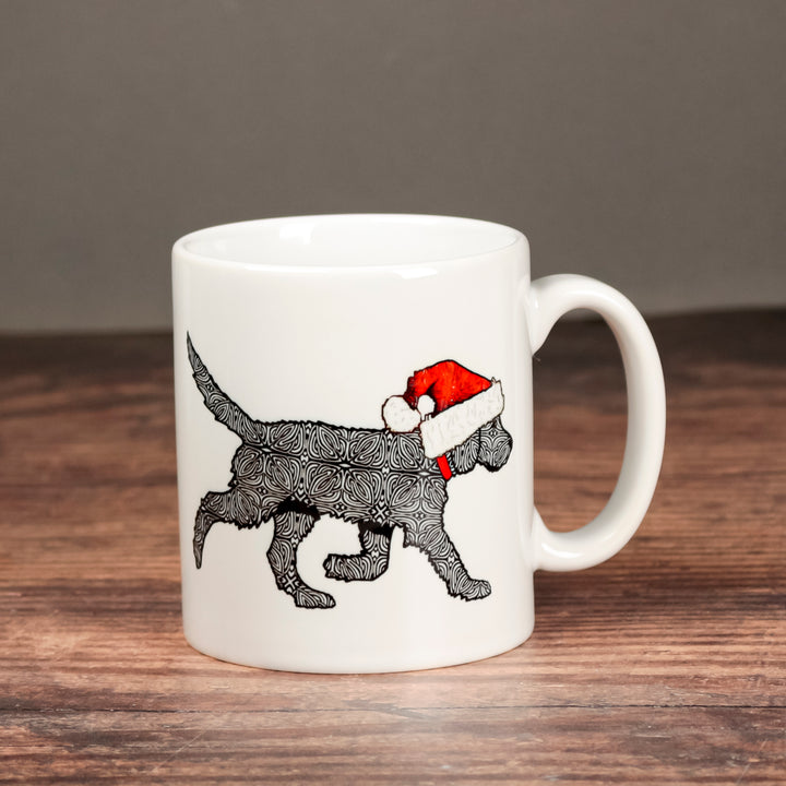 Christmas Labradoodle mug - black and red