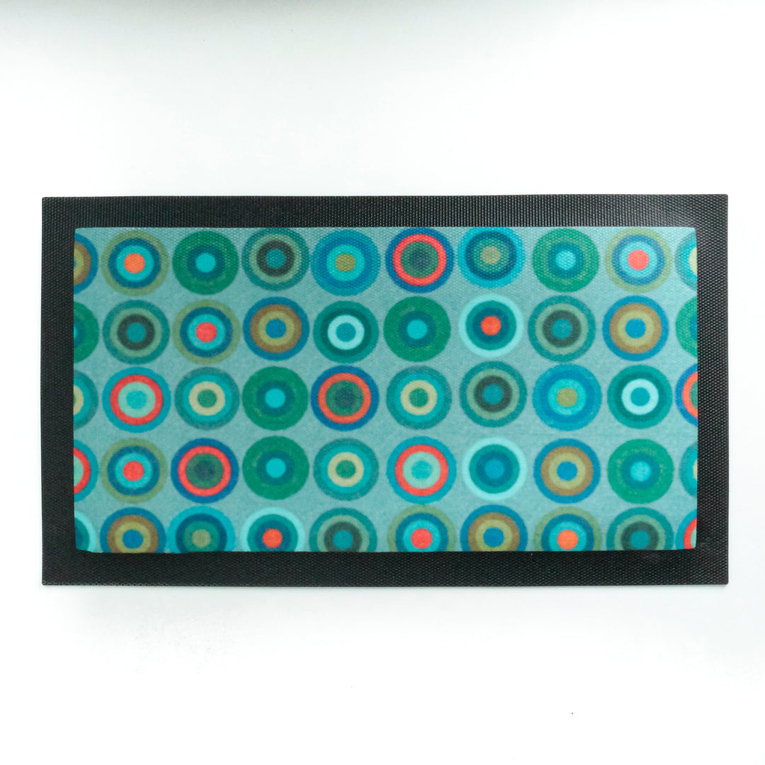 Blue Green Circles Pet Food Placemat