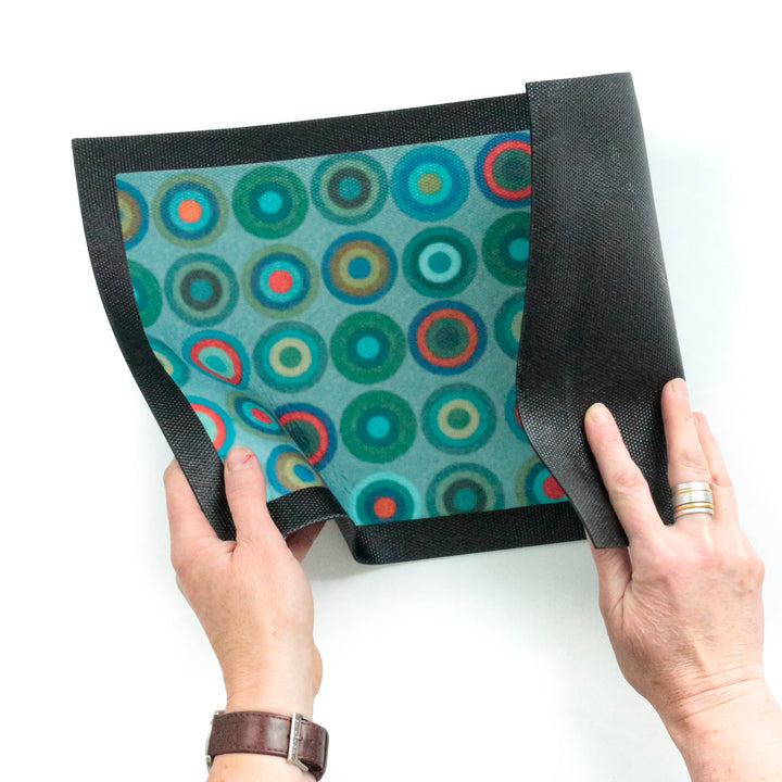 Blue Green Circles Pet Food Placemat