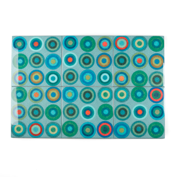 Abstract Circles Green blue tiles