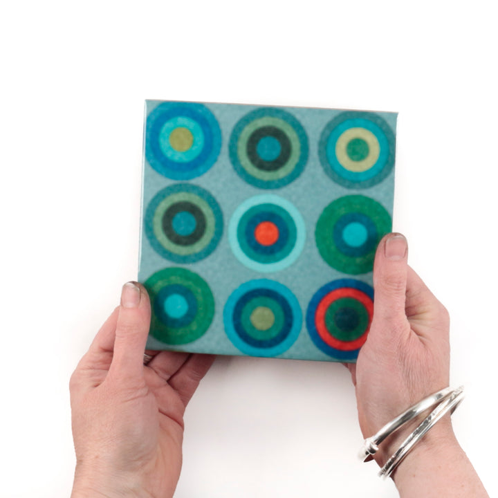 Abstract Circles Green blue tiles