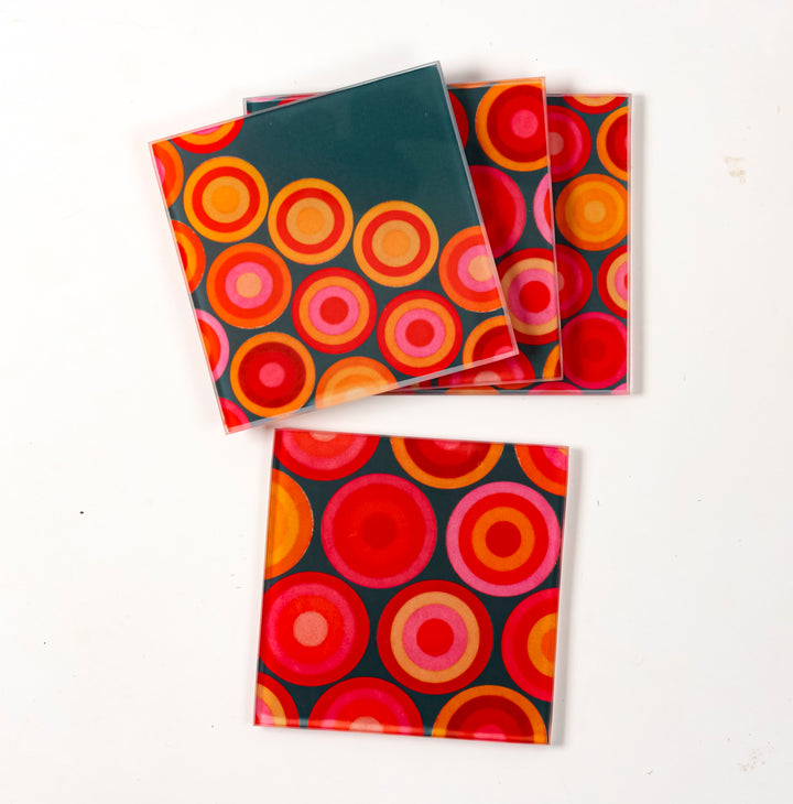 Hot Circles Coaster Set