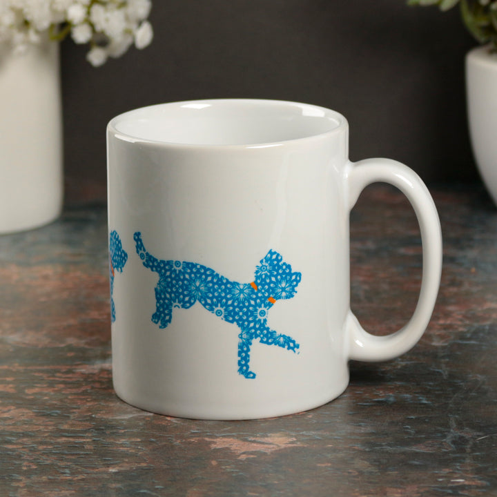 Cockapoo mug - blue /orange