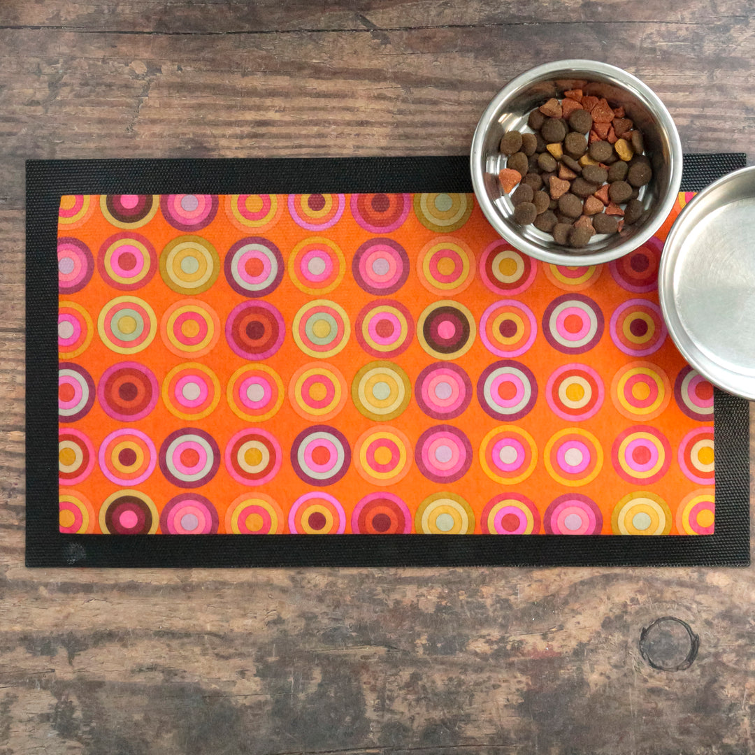 Hot Circles Pet Food Placemat