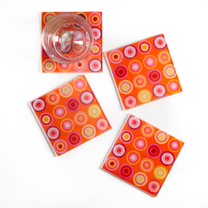 Hot Circles Coaster Set