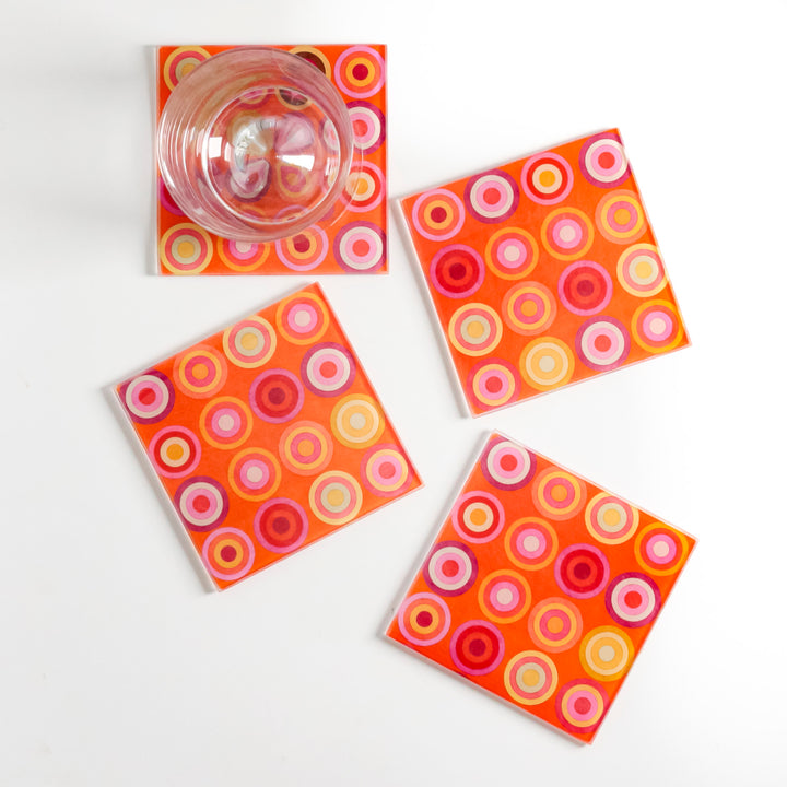 Hot Circles Coaster Set