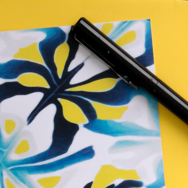 Zingy Blue Yellow Abstract Card