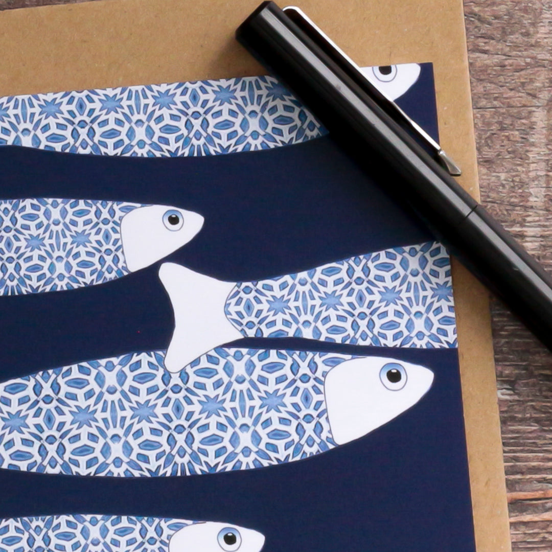 Navy Blue Ocean Shoal Card