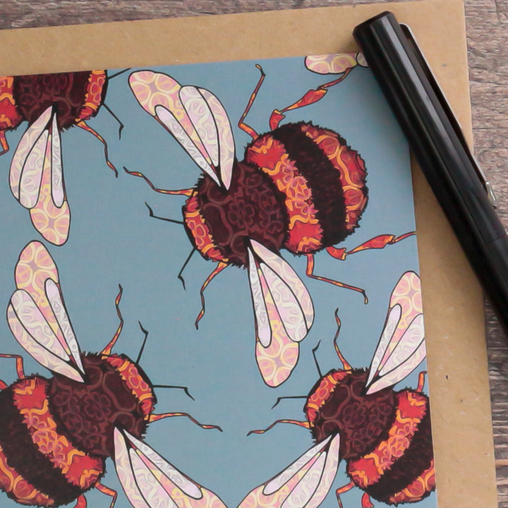 Wandering Bumblebee Card - Blue