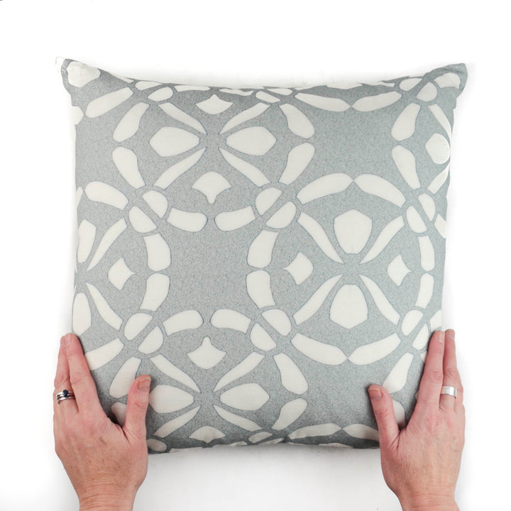 Stone-Grey Linen Blend Cushion including pad