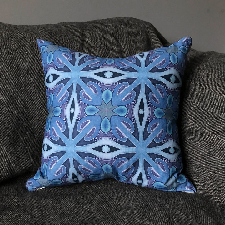 Rich Denim Blue Linen Blend Cushion including pad