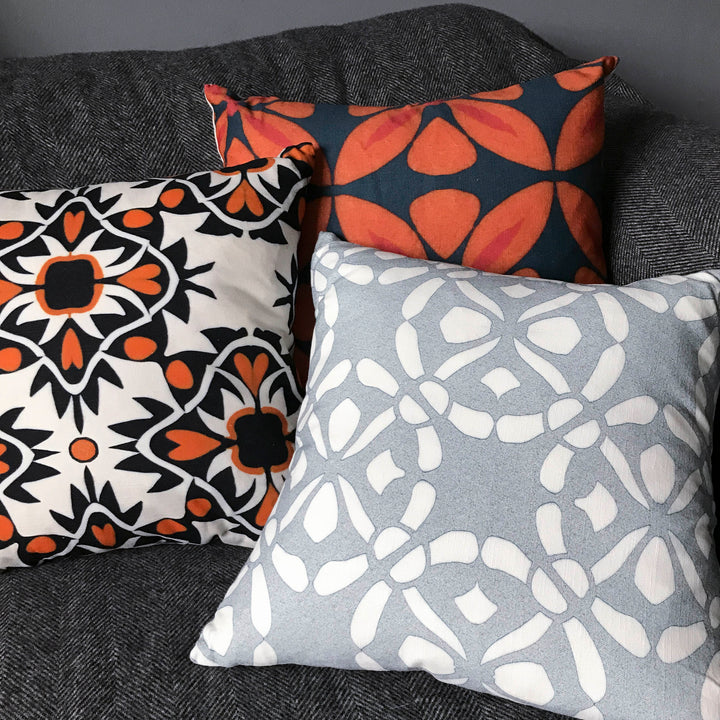 Stone-Grey Linen Blend Cushion including pad