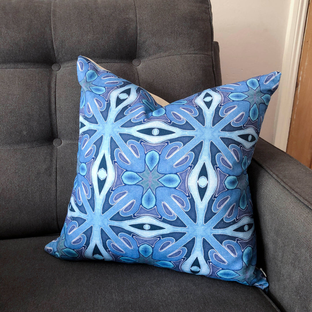 Rich Denim Blue Linen Blend Cushion including pad