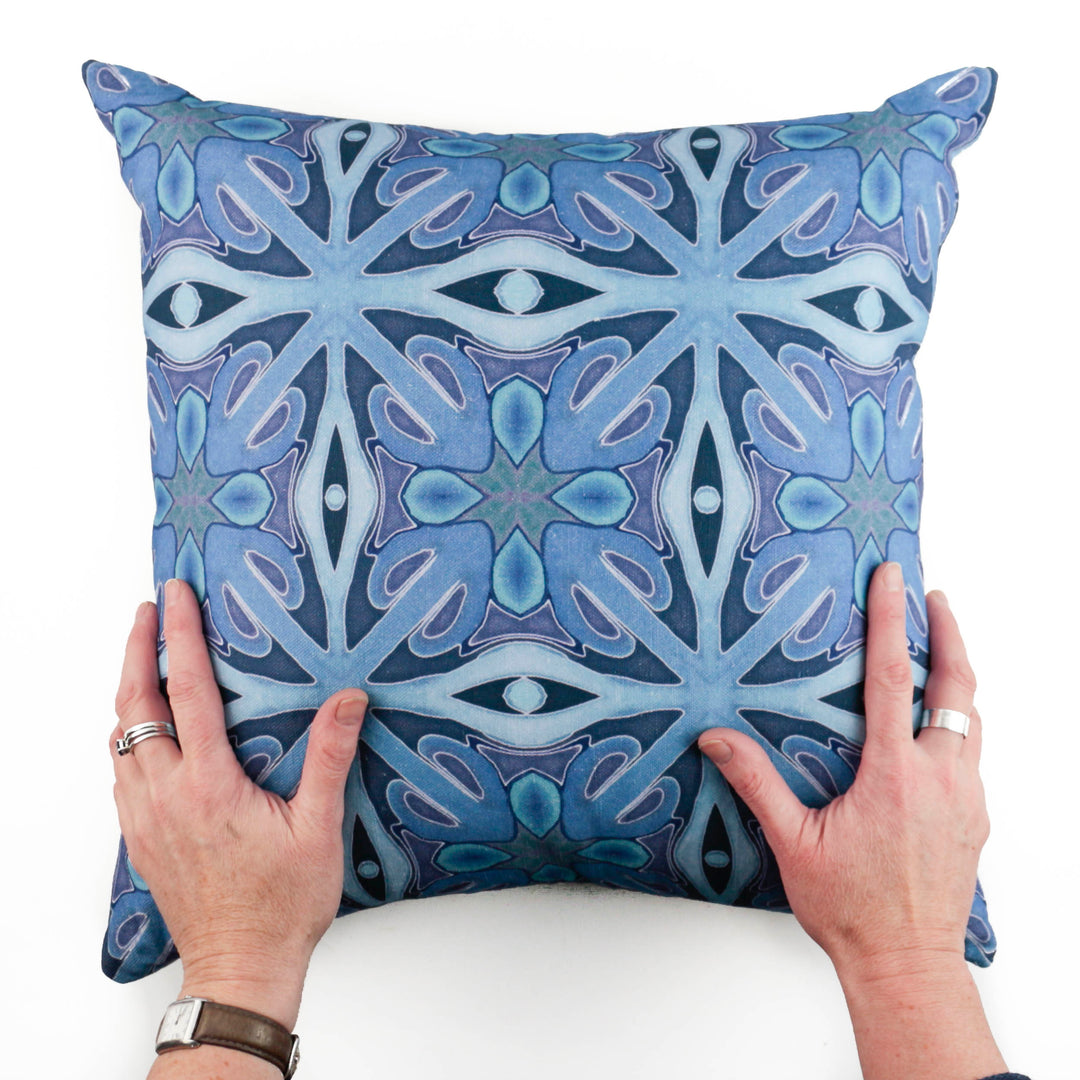 Rich Denim Blue Linen Blend Cushion including pad