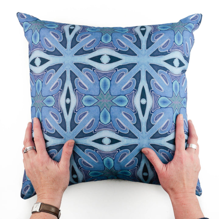 Rich Denim Blue Linen Blend Cushion including pad