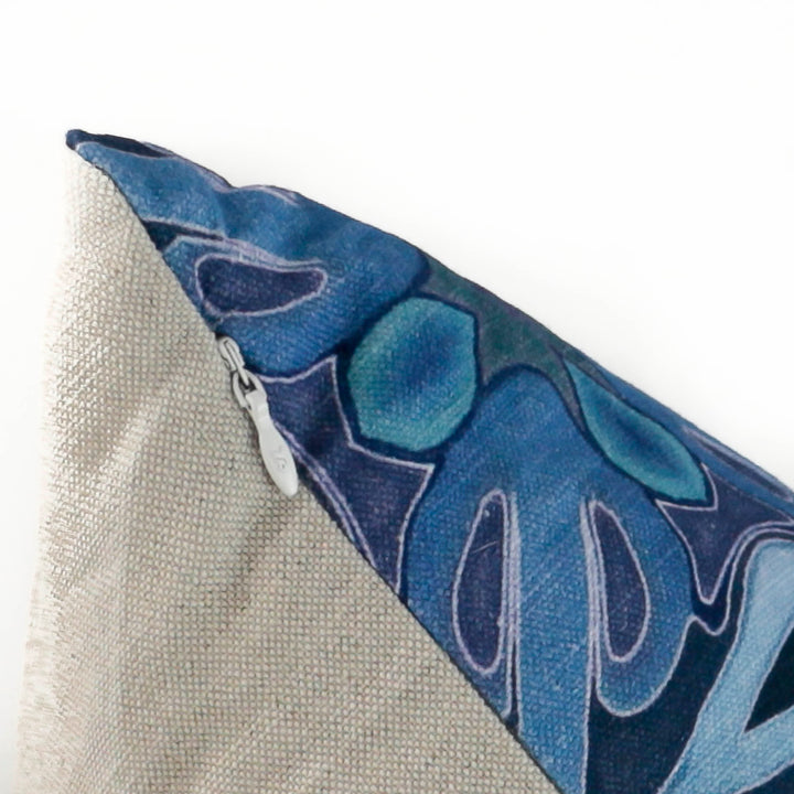 Rich Denim Blue Linen Blend Cushion including pad
