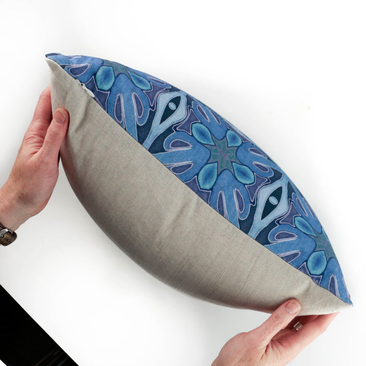 Rich Denim Blue Linen Blend Cushion including pad
