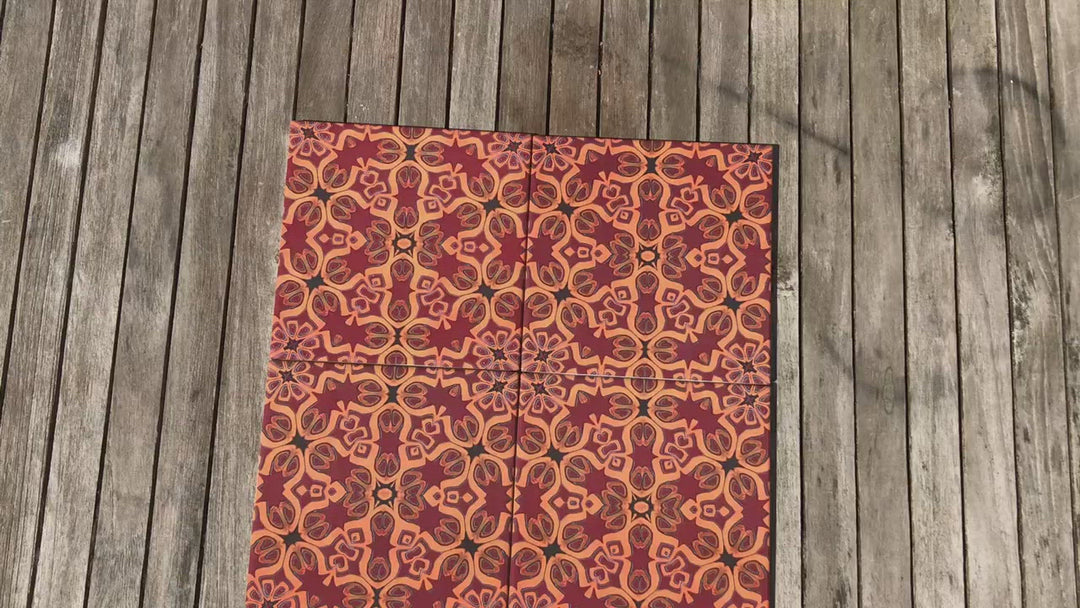 Rich Red Medieval Tiles -  FIRED INK Version