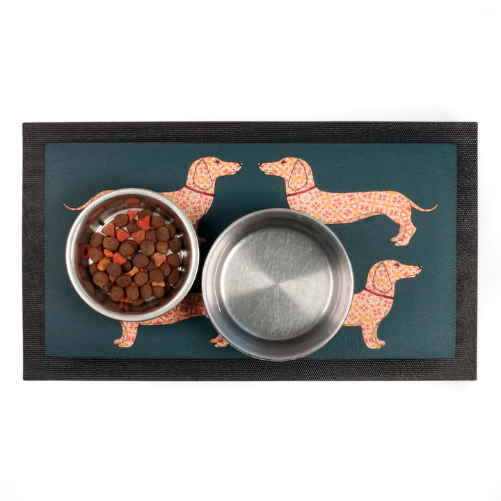 Dachshund Pet Placemat - Yellow / Grey