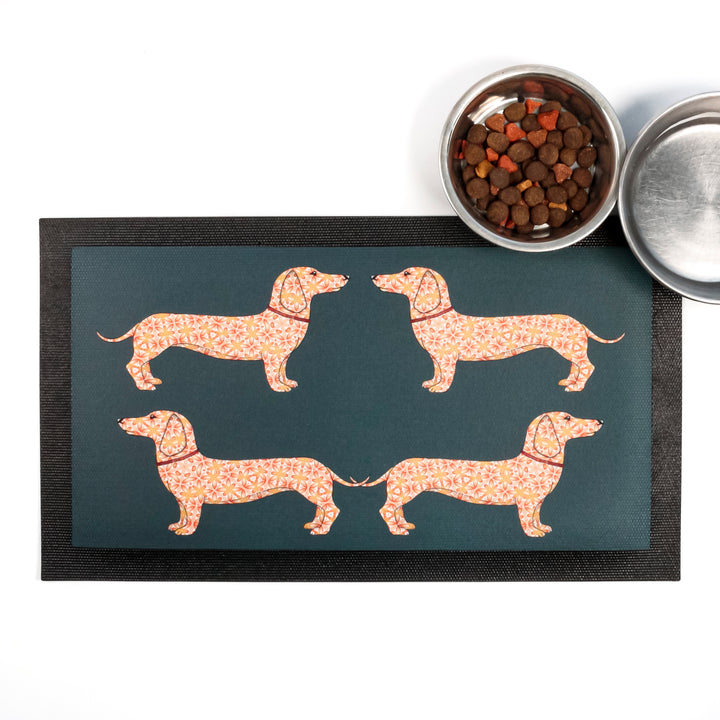 Dachshund Pet Placemat - Yellow / Grey