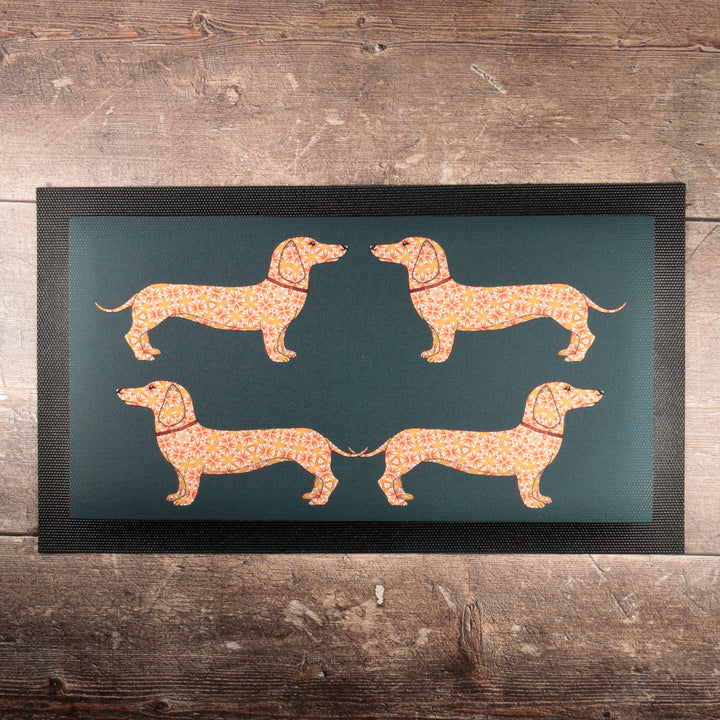 Dachshund Pet Placemat - Yellow / Grey