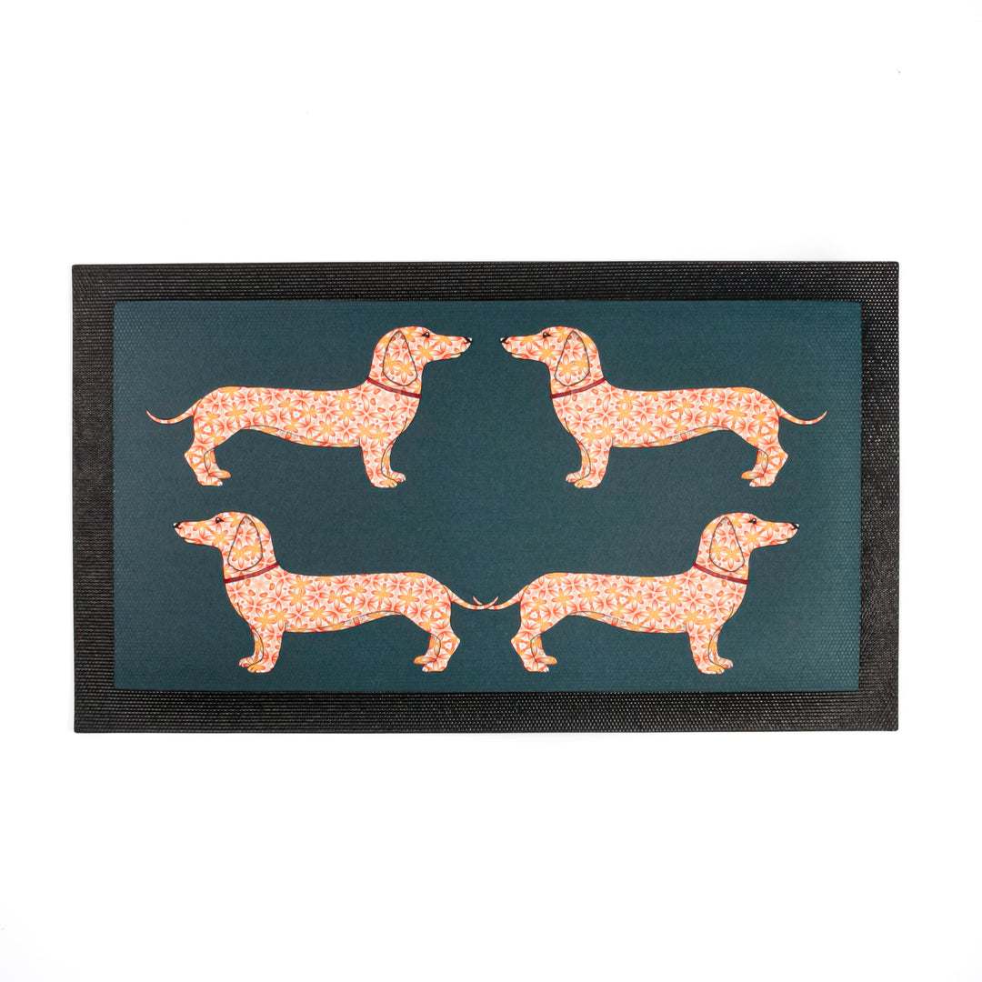 Dachshund Pet Placemat - Yellow / Grey