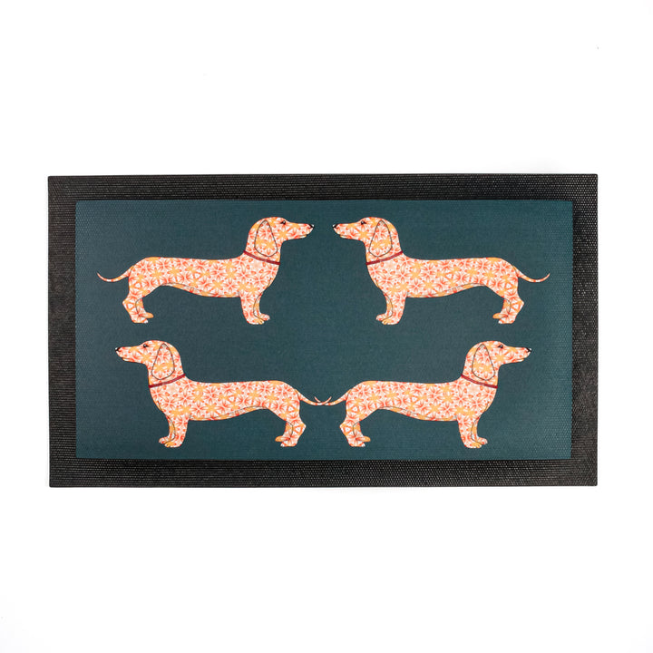 Dachshund Pet Placemat - Yellow / Grey