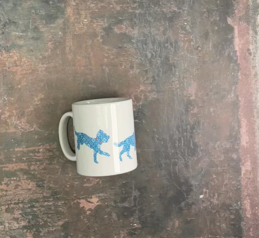 Cockapoo mug - blue /orange