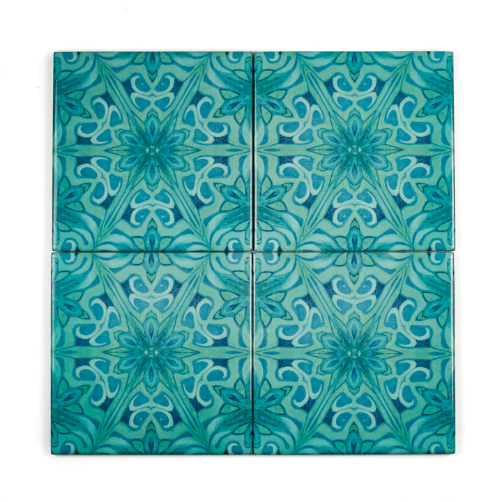 Agapanthus Tiles -  FIRED INK Version