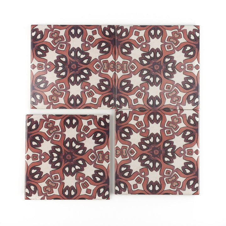 Ochre Cream Cogs tile -  FIRED INK Version