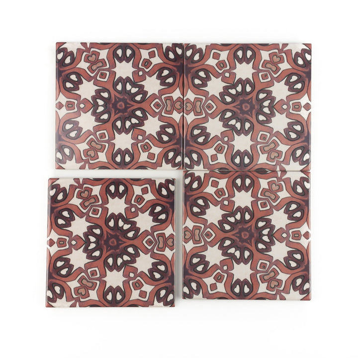 Ochre Cream Cogs tile -  FIRED INK Version