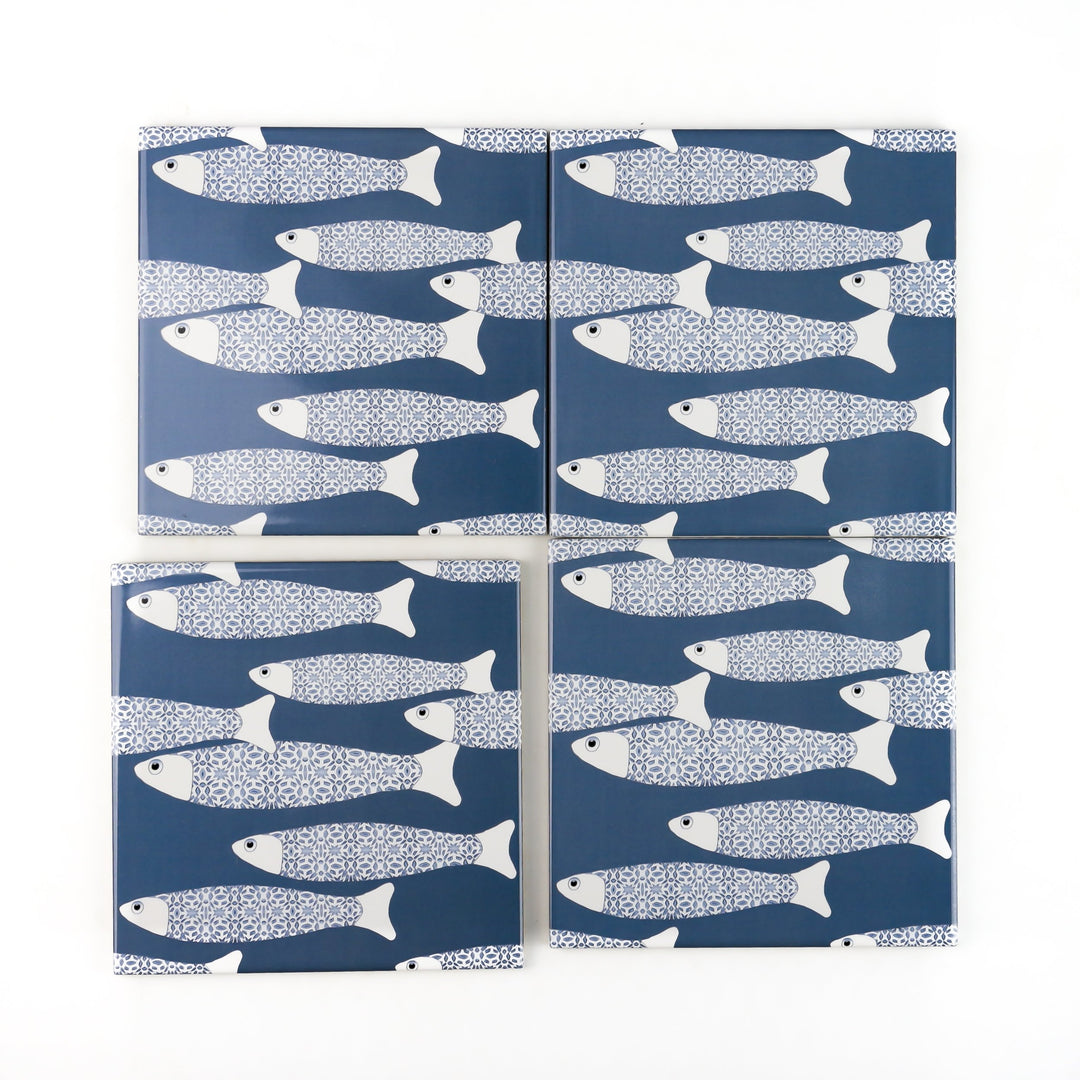 Ocean Shoal tile - Teal -  FIRED INK Version