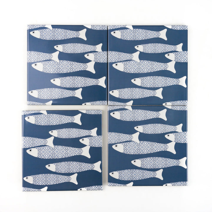 Ocean Shoal tile - Teal -  FIRED INK Version