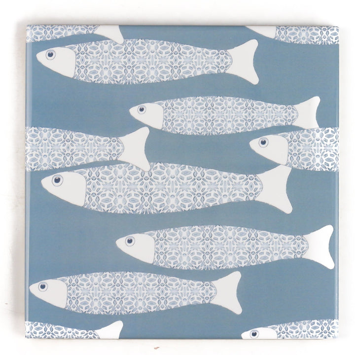 Ocean Shoal tile - Grey-blue -  FIRED INK Version
