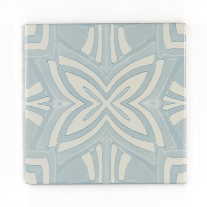 Aqua Star Tile -  FIRED INK Version