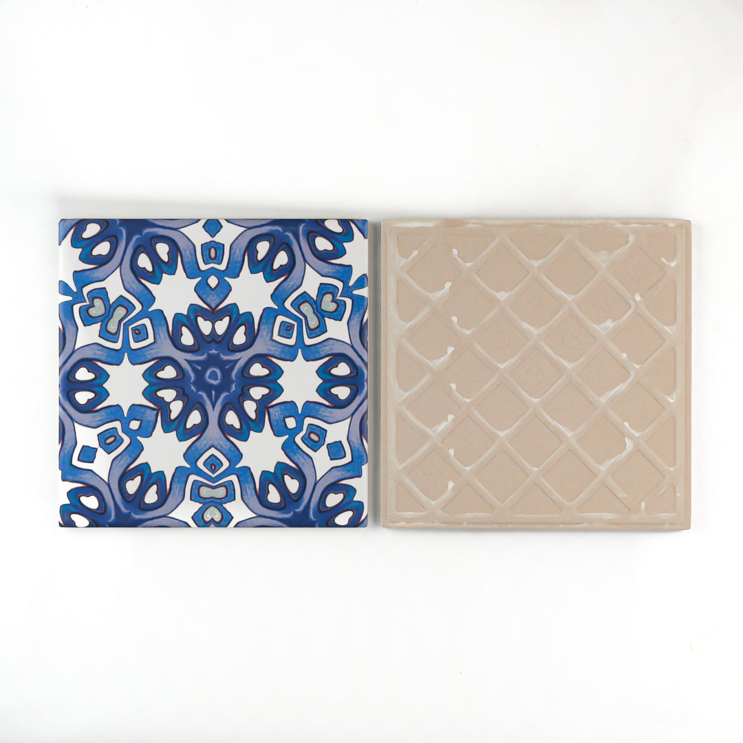 Blue White Iznik tile -  FIRED INK Version